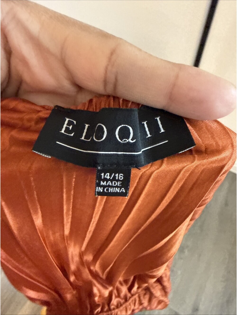 ELOQUII 2 Piece Burnt Orange Plisse Set w/ Crop Off-the-Shoulder Top- Size 14/16 - Picture 10 of 12